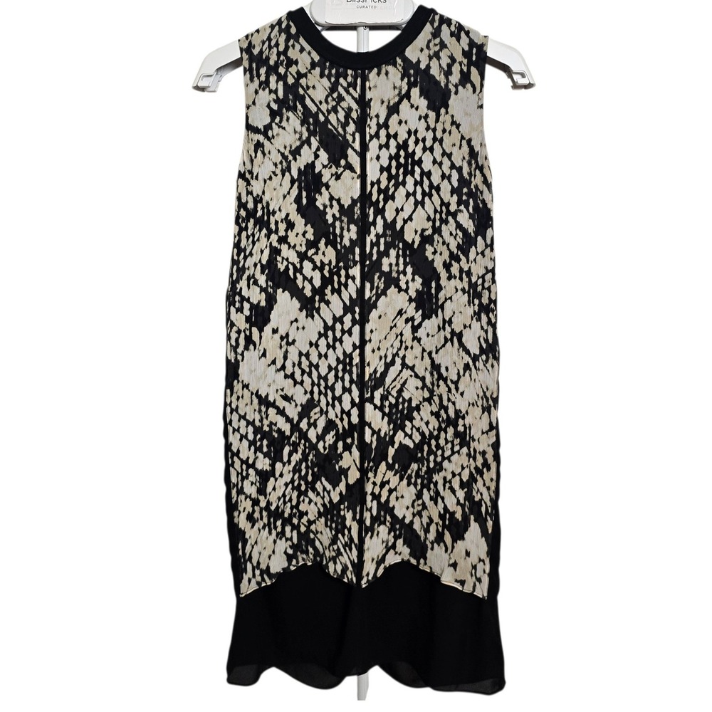 Vince Silk Snake Abstract Print Shift Dress Sz 2 Quiet Luxury Minimalist